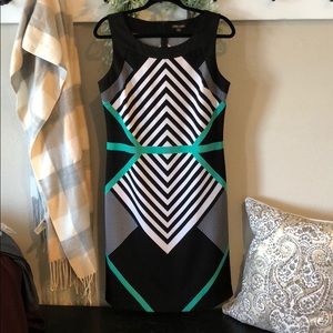 Geometric pencil dress.